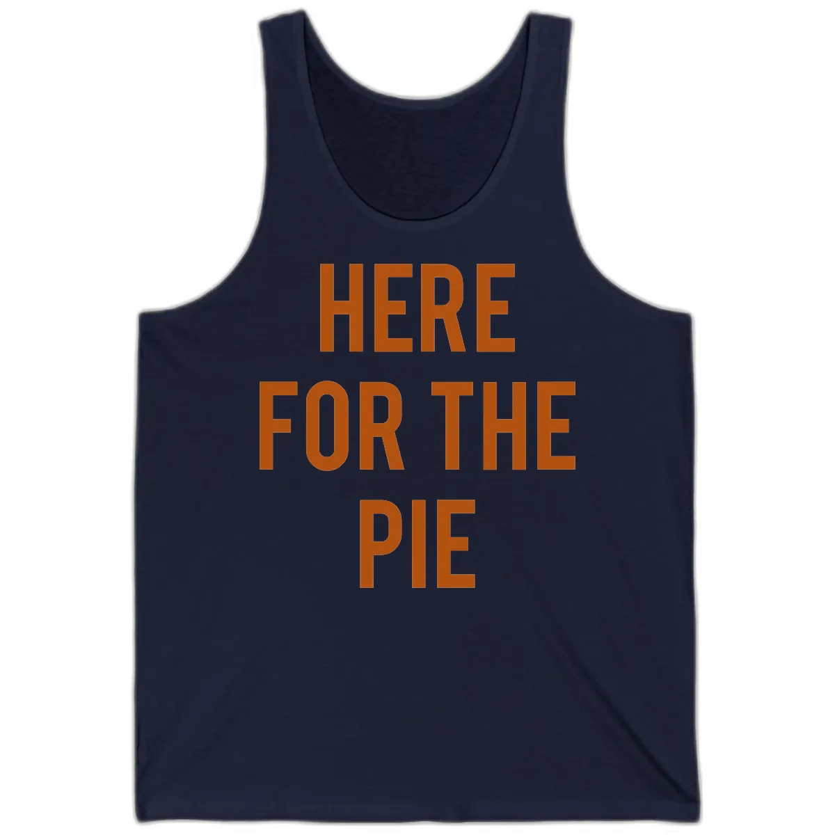 Here For The Pie Thanksgiving Phrase Tank in Navy