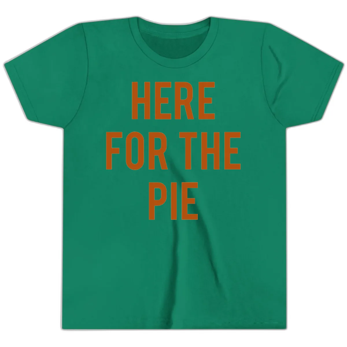 Here For The Pie Thanksgiving Phrase Youth T-Shirt in Kelly