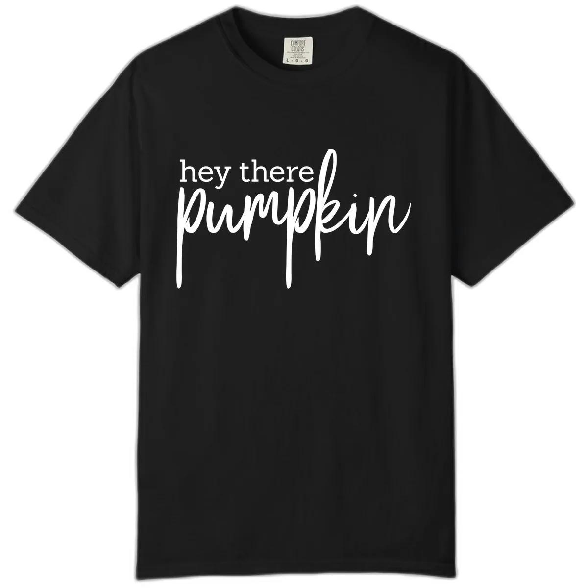 Hey There Pumpkin Seasonal Greeting Comfort Color in Black