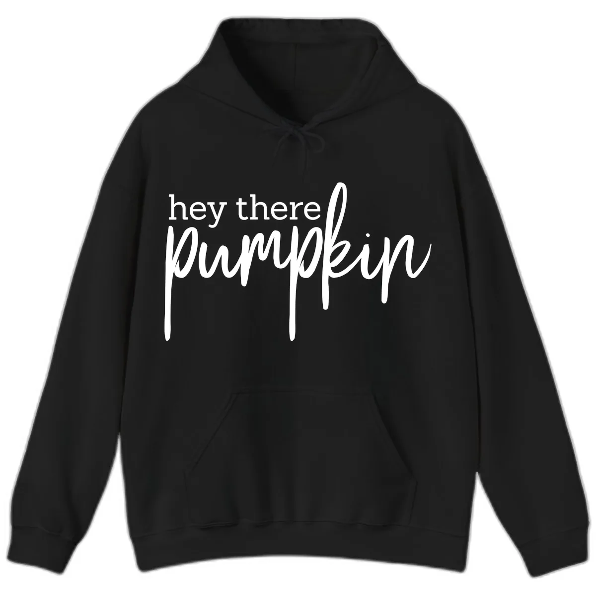 Hey There Pumpkin Seasonal Greeting Hoodie in Black