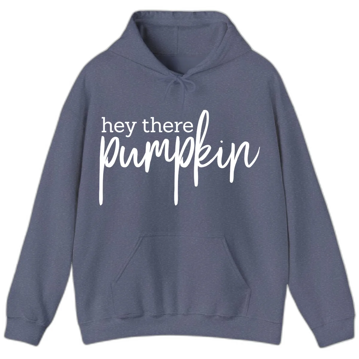 Hey There Pumpkin Seasonal Greeting Hoodie in Heather Navy