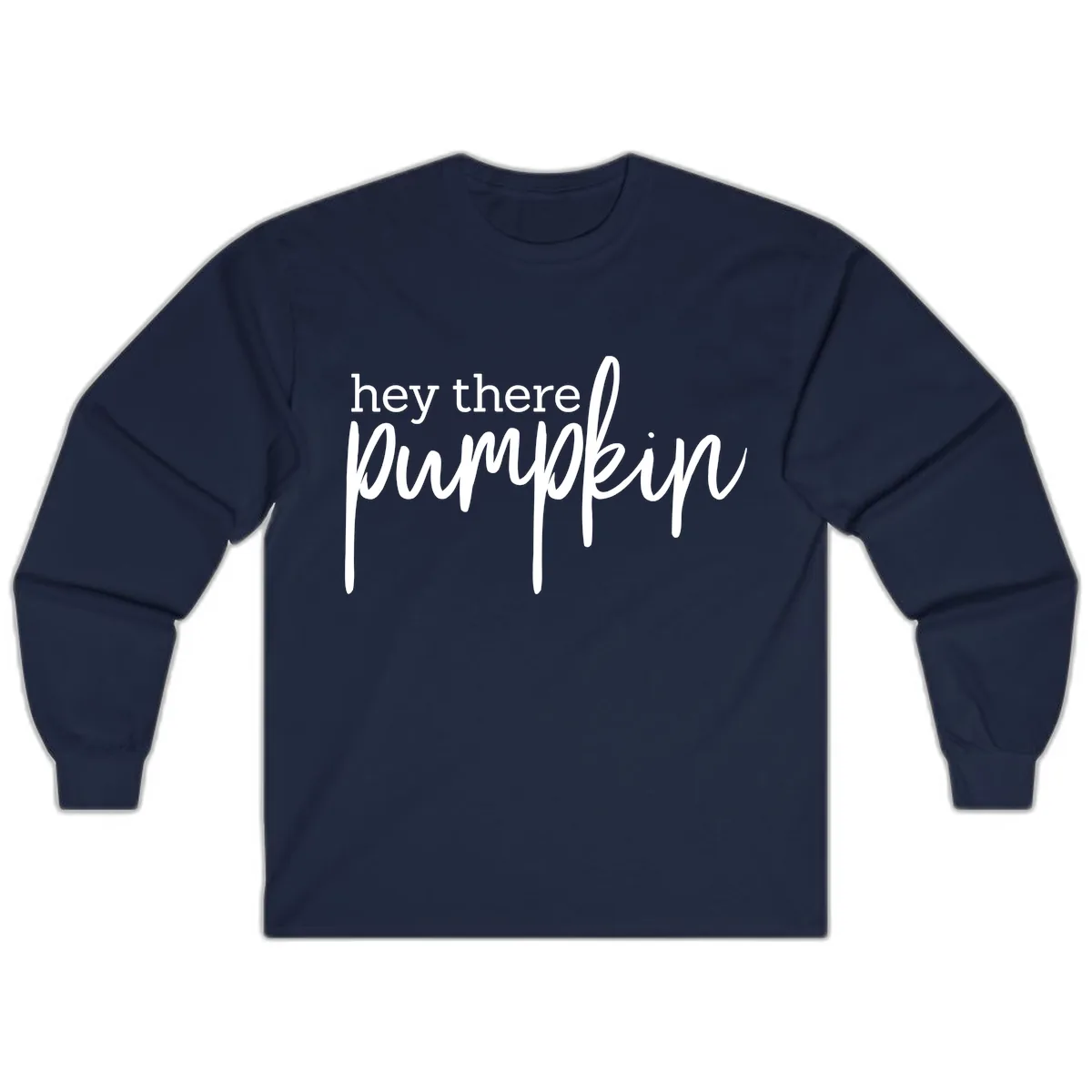 Hey There Pumpkin Seasonal Greeting Long Sleeve in Navy