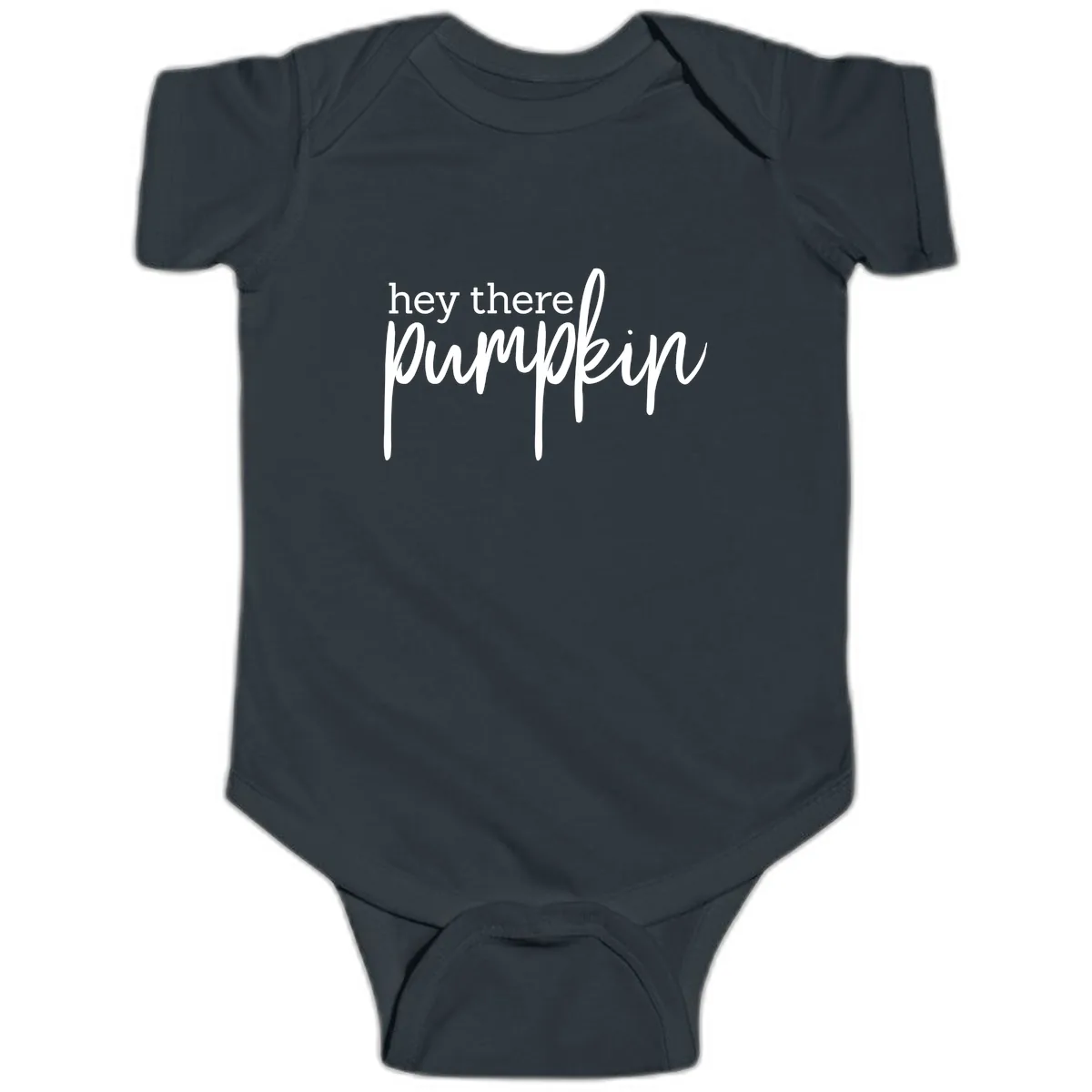 Hey There Pumpkin Seasonal Greeting Baby Onesie in Black