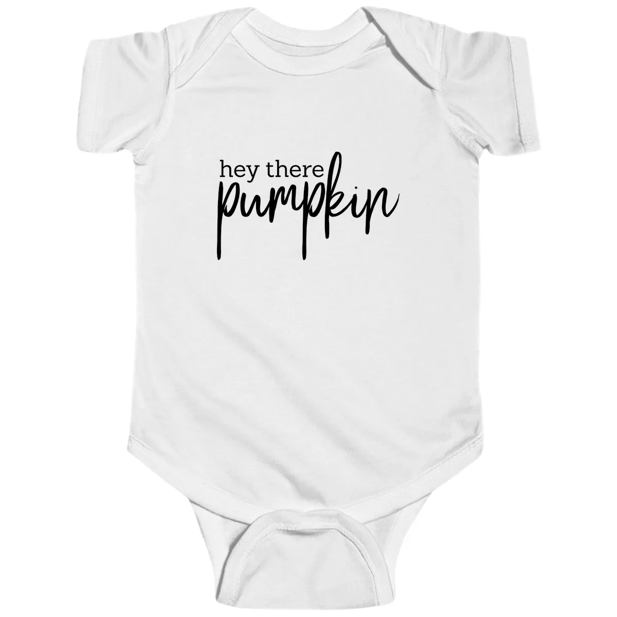 Hey There Pumpkin Seasonal Greeting Baby Onesie in White