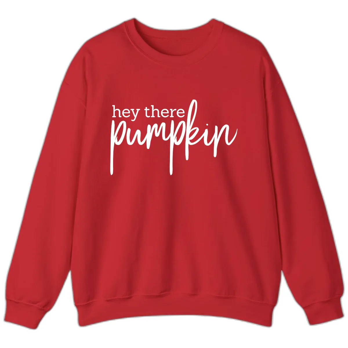 Hey There Pumpkin Seasonal Greeting Sweatshirt in Red