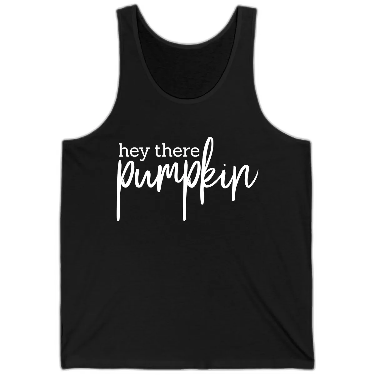 Hey There Pumpkin Seasonal Greeting Tank in Black