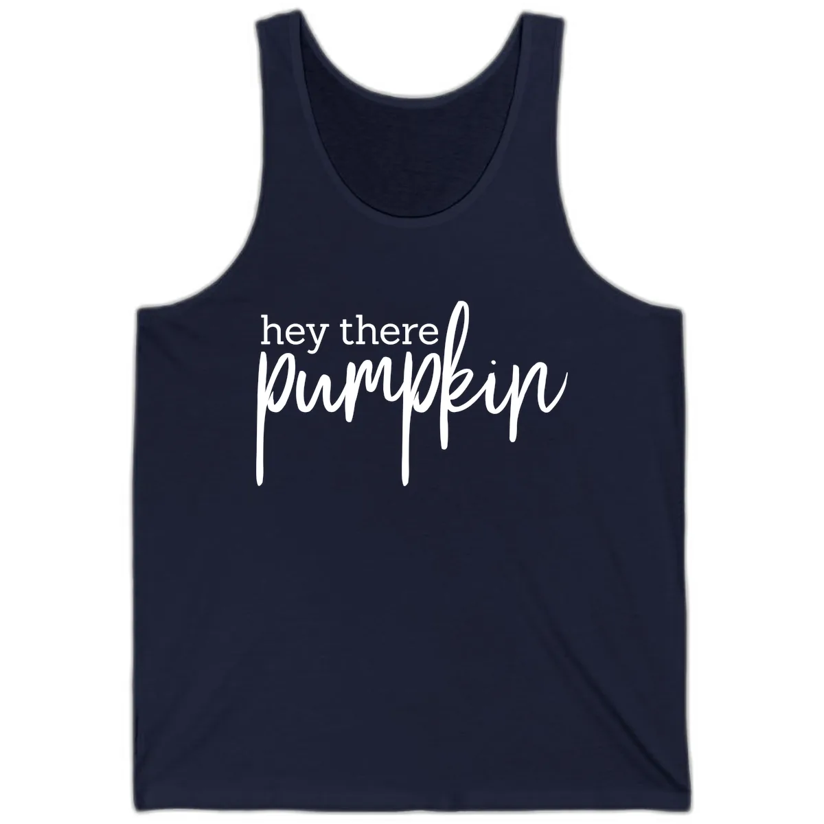 Hey There Pumpkin Seasonal Greeting Tank in Navy