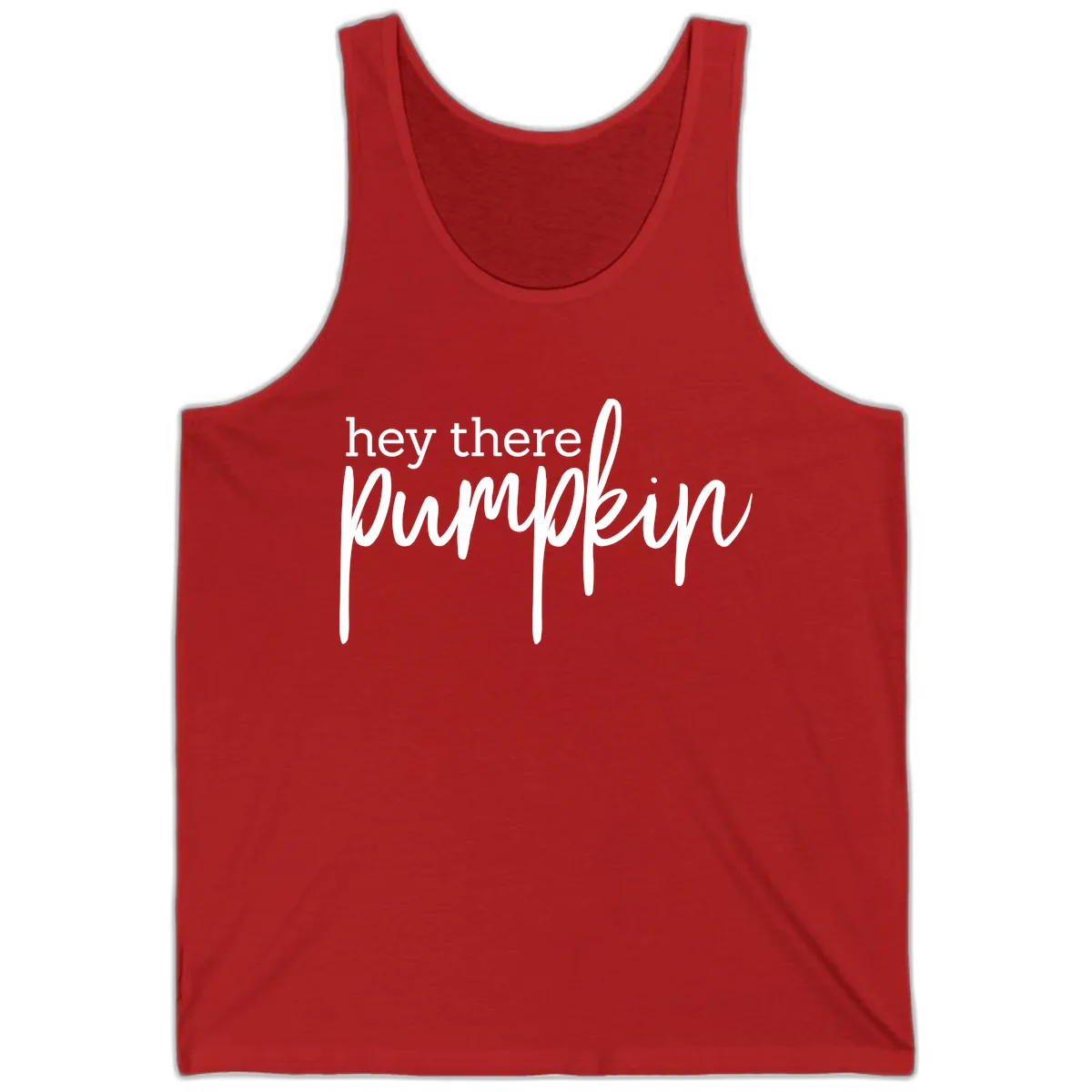 Hey There Pumpkin Seasonal Greeting Tank in Red