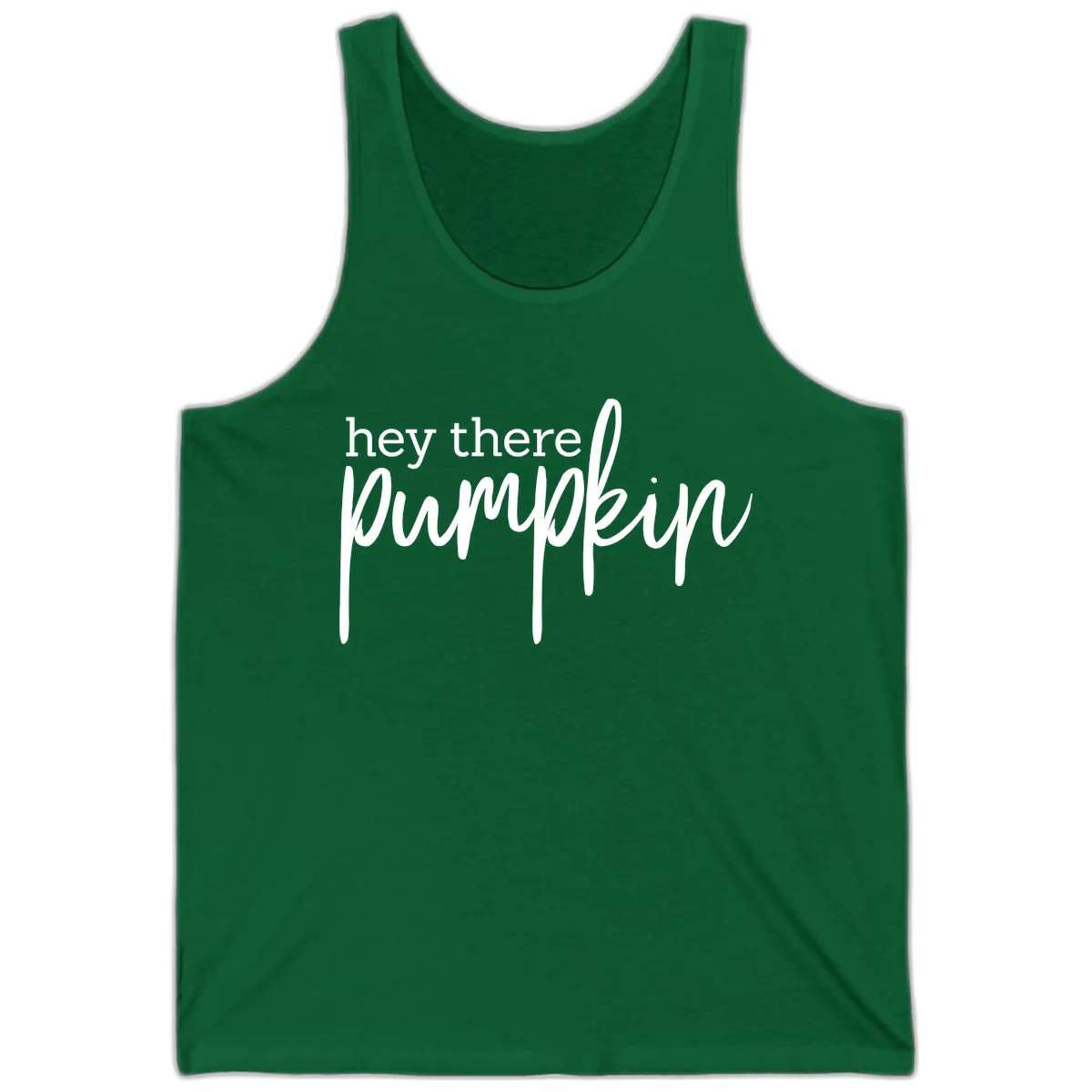 Hey There Pumpkin Seasonal Greeting Tank in Kelly