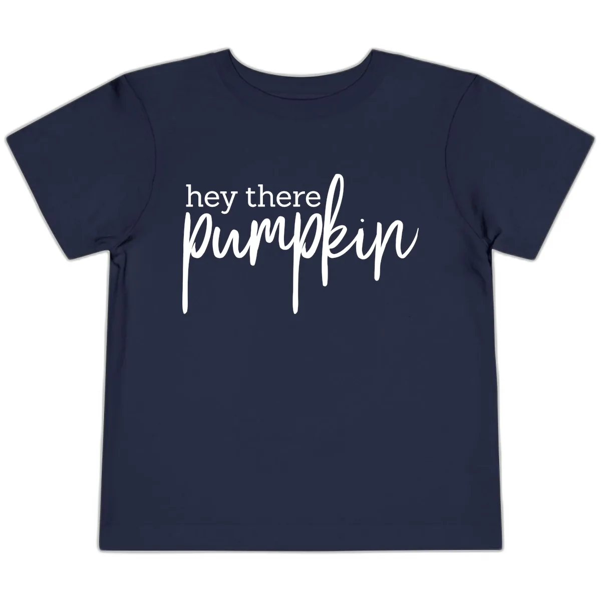Hey There Pumpkin Seasonal Greeting Toddler T-Shirt in Navy