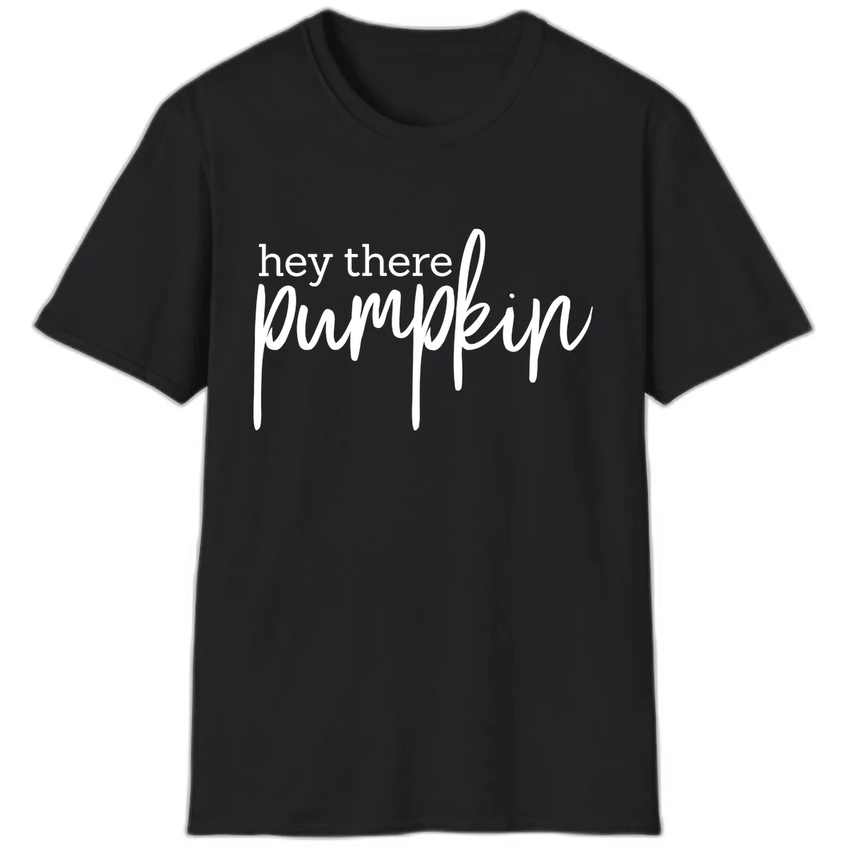 Hey There Pumpkin Seasonal Greeting T-Shirt in Black
