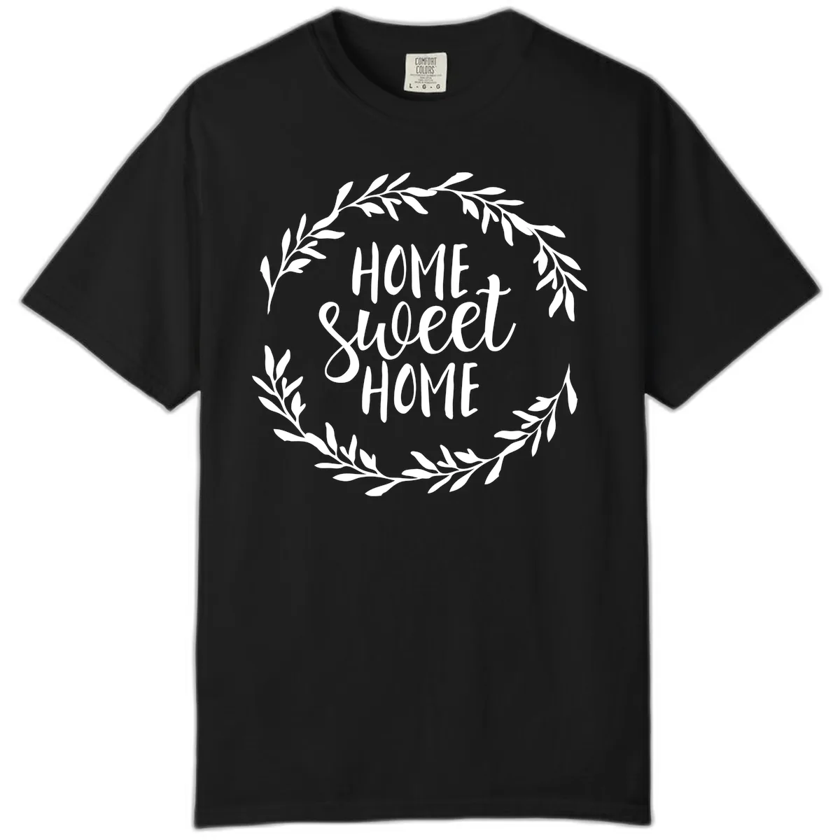 Home Sweet Home Wreath Design Comfort Color in Black