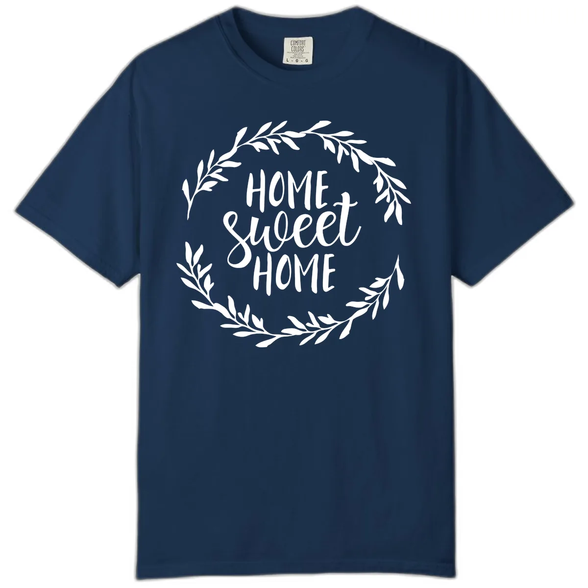 Home Sweet Home Wreath Design Comfort Color in Navy