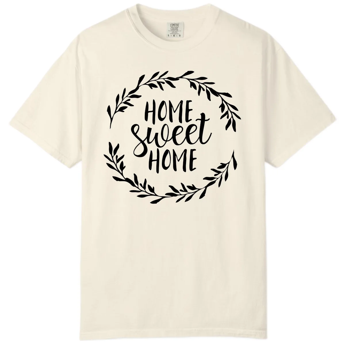 Home Sweet Home Wreath Design Comfort Color in Ivory