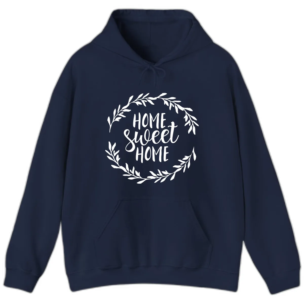 Home Sweet Home Wreath Design Hoodie in Navy