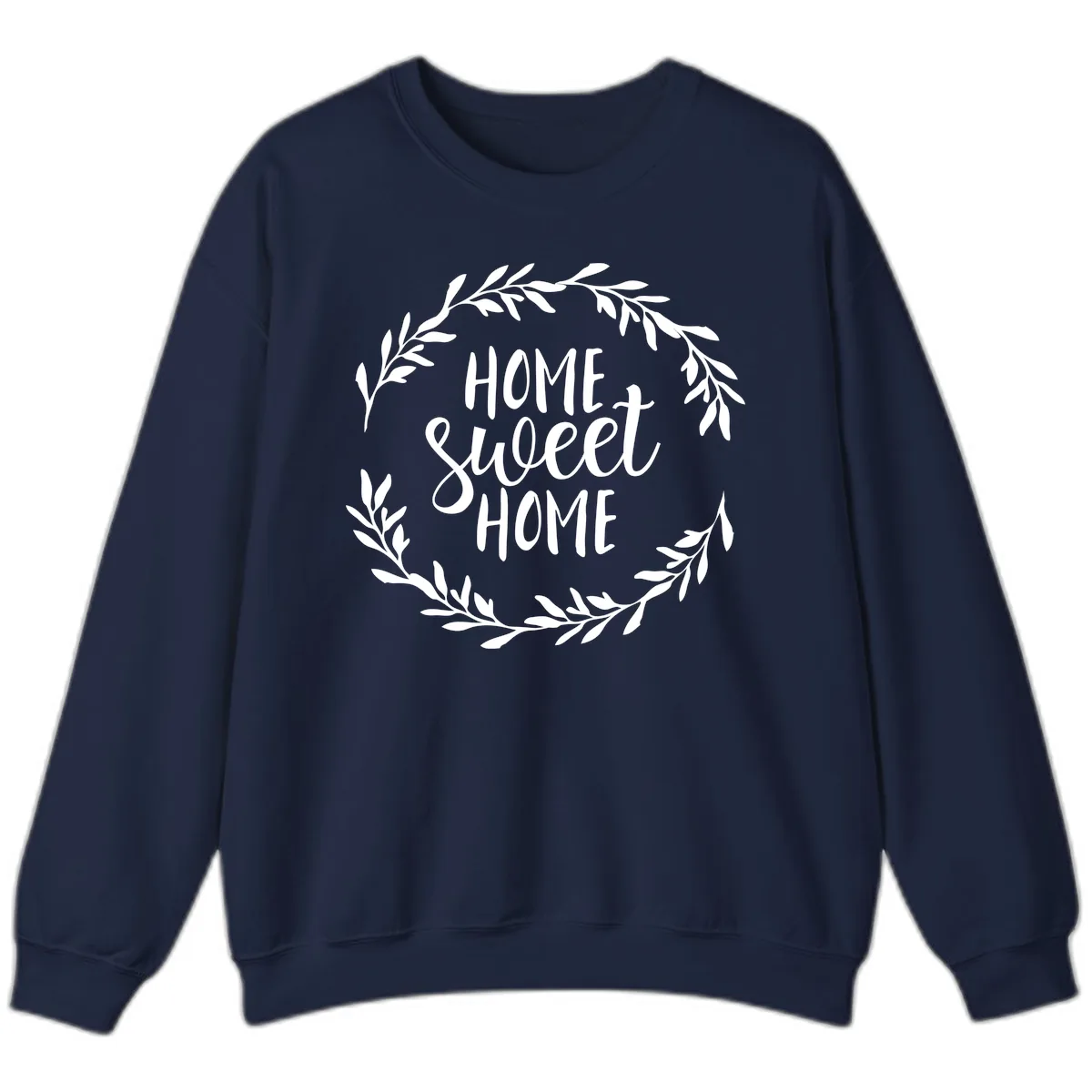 Home Sweet Home Wreath Design Sweatshirt in Navy