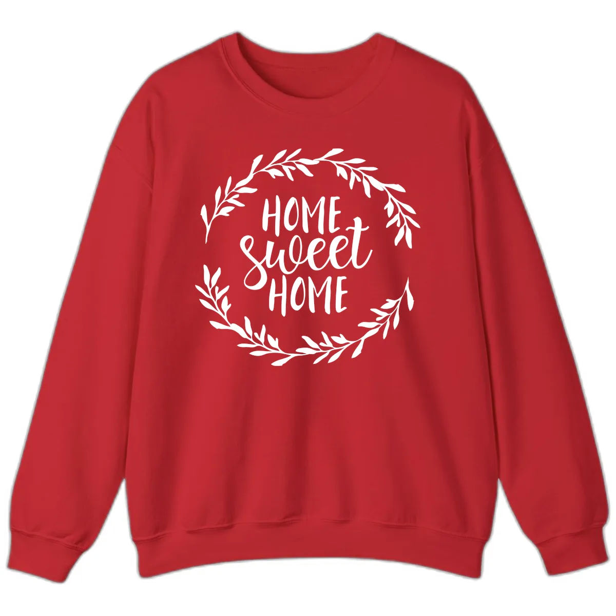 Home Sweet Home Wreath Design Sweatshirt in Red