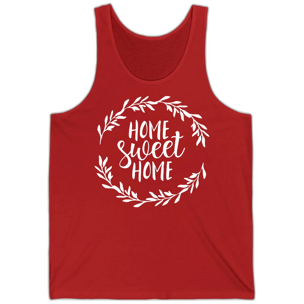 Home Sweet Home Wreath Design Tank in Red