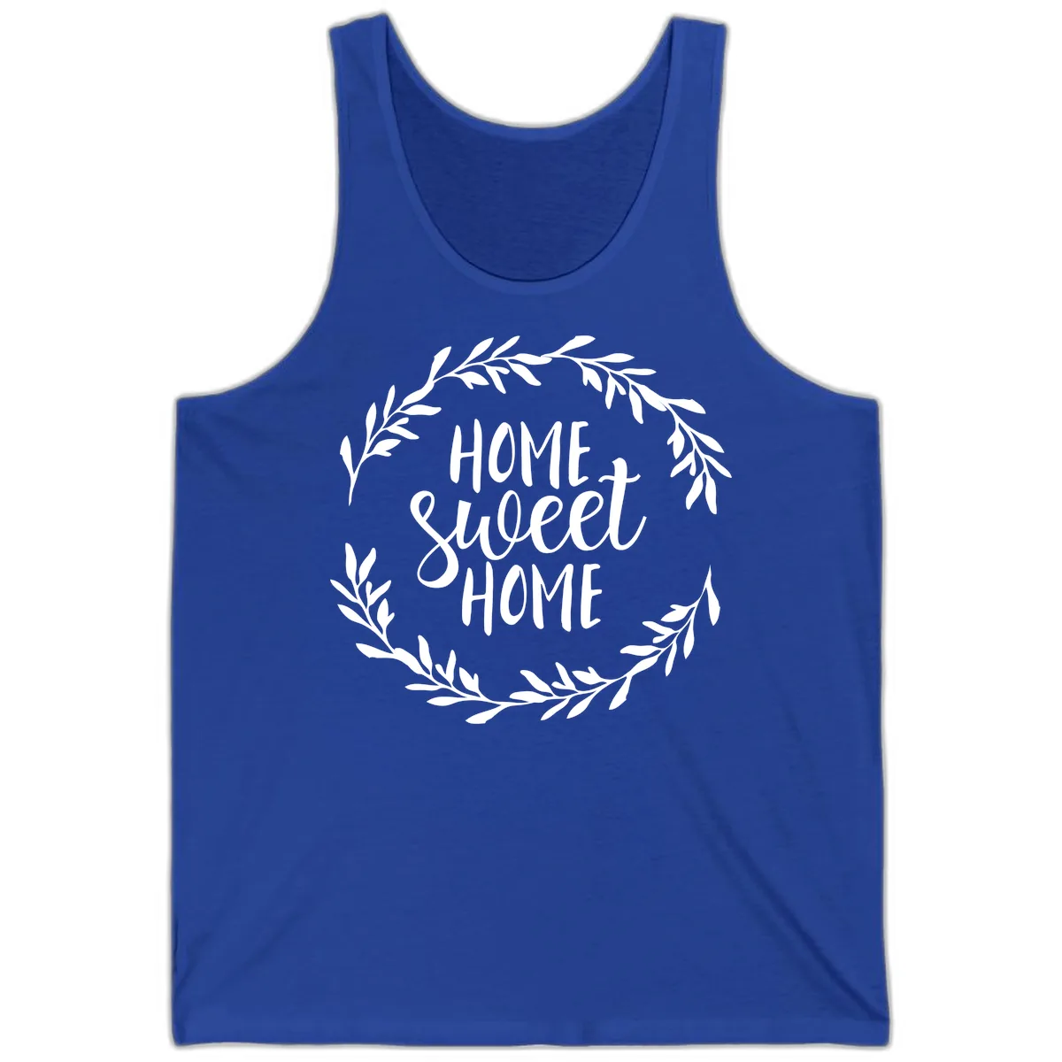 Home Sweet Home Wreath Design Tank in True Royal