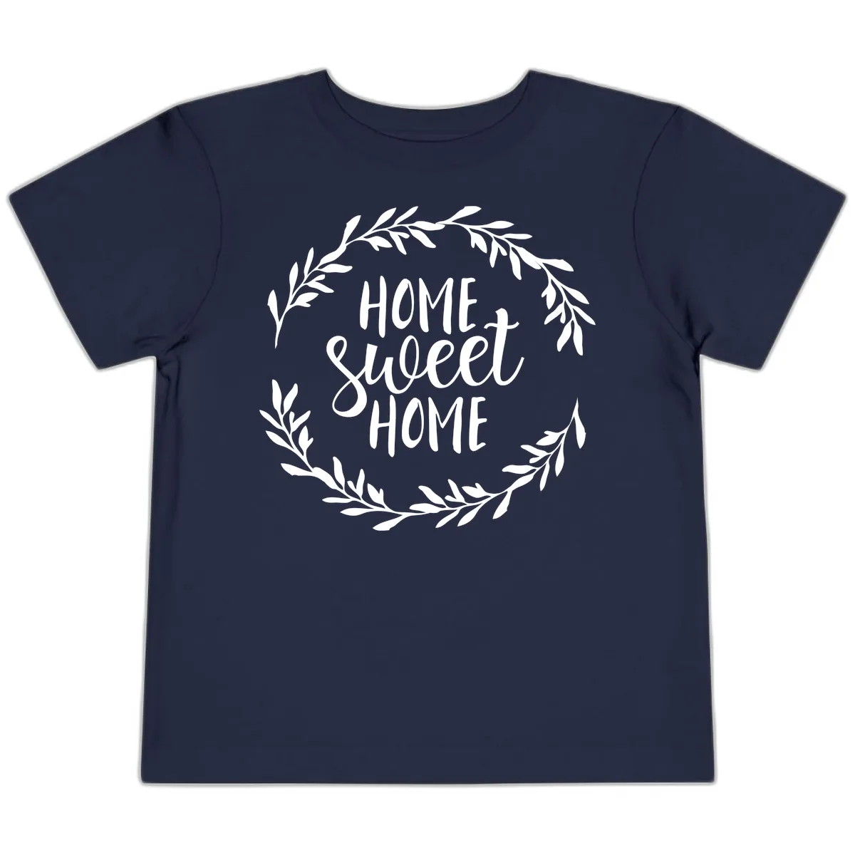 Home Sweet Home Wreath Design Toddler T-Shirt in Navy