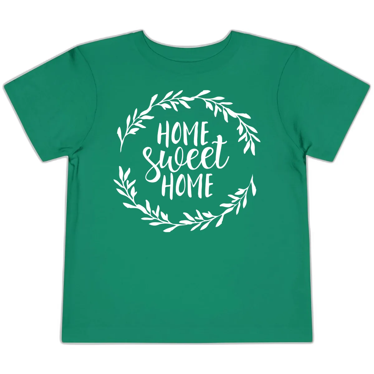 Home Sweet Home Wreath Design Toddler T-Shirt in Kelly
