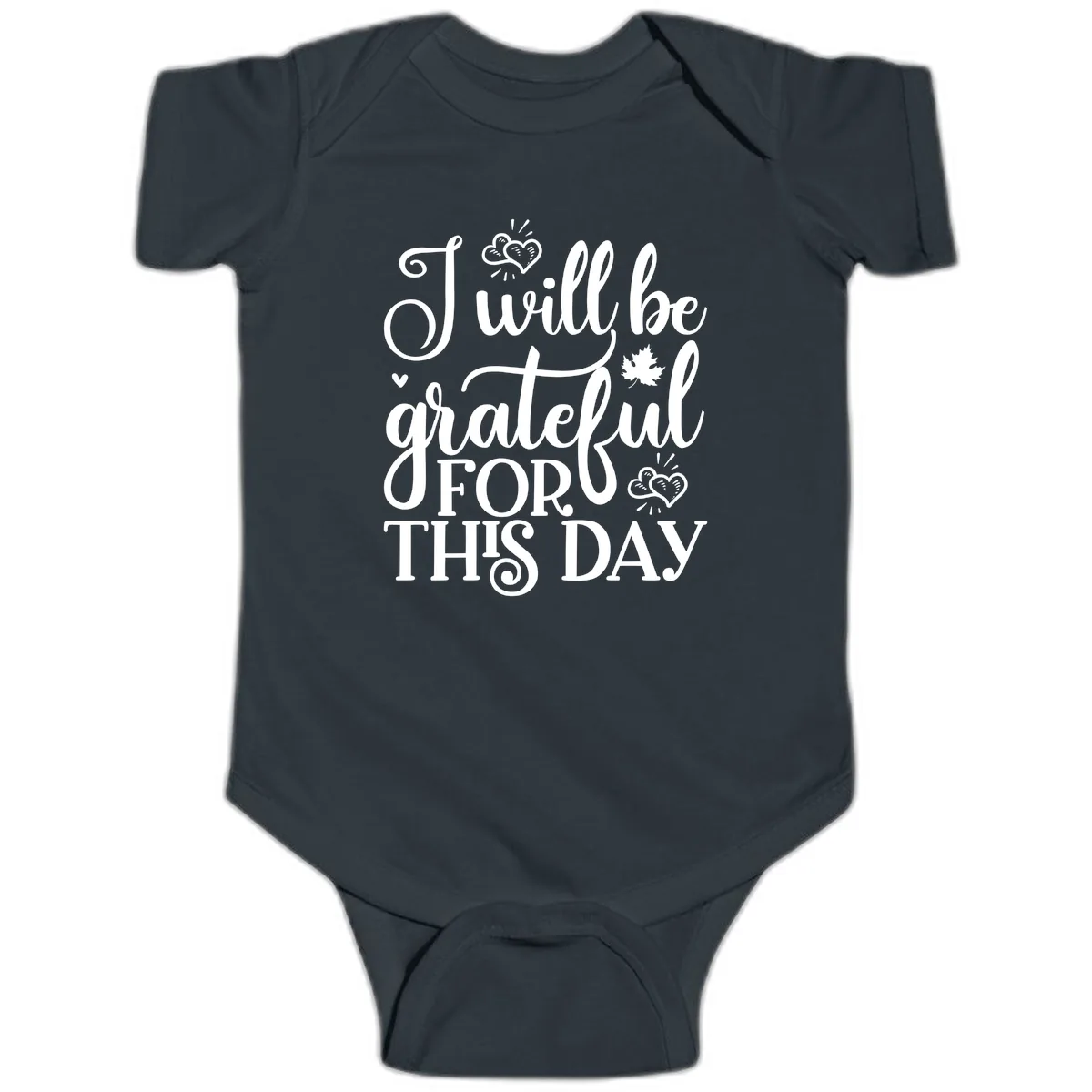 I Will Be Grateful For This Day Baby Onesie in Black
