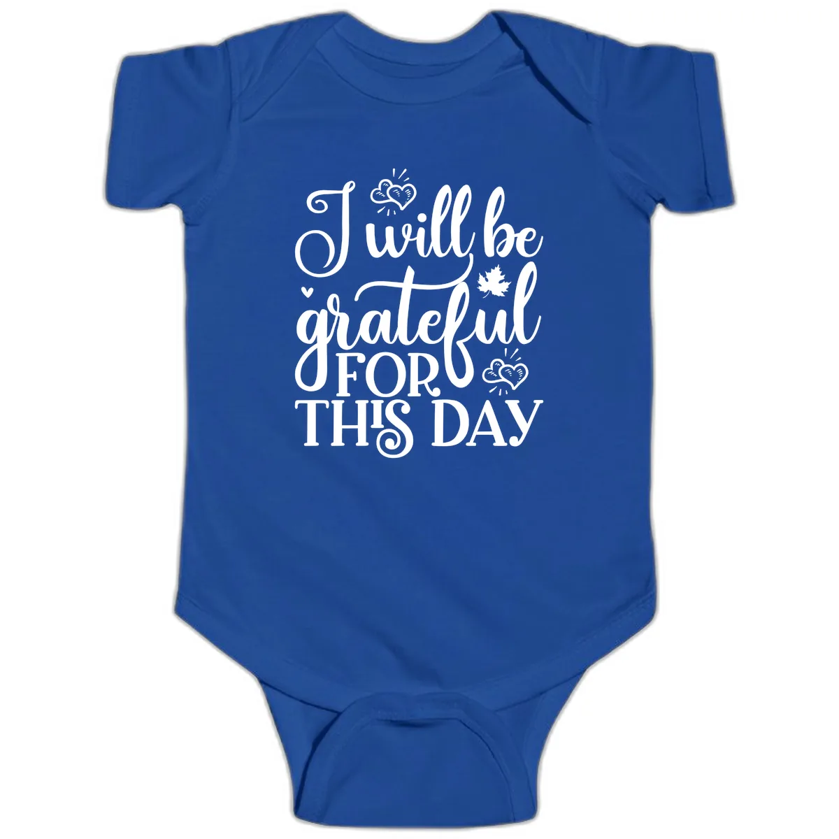 I Will Be Grateful For This Day Baby Onesie in Royal