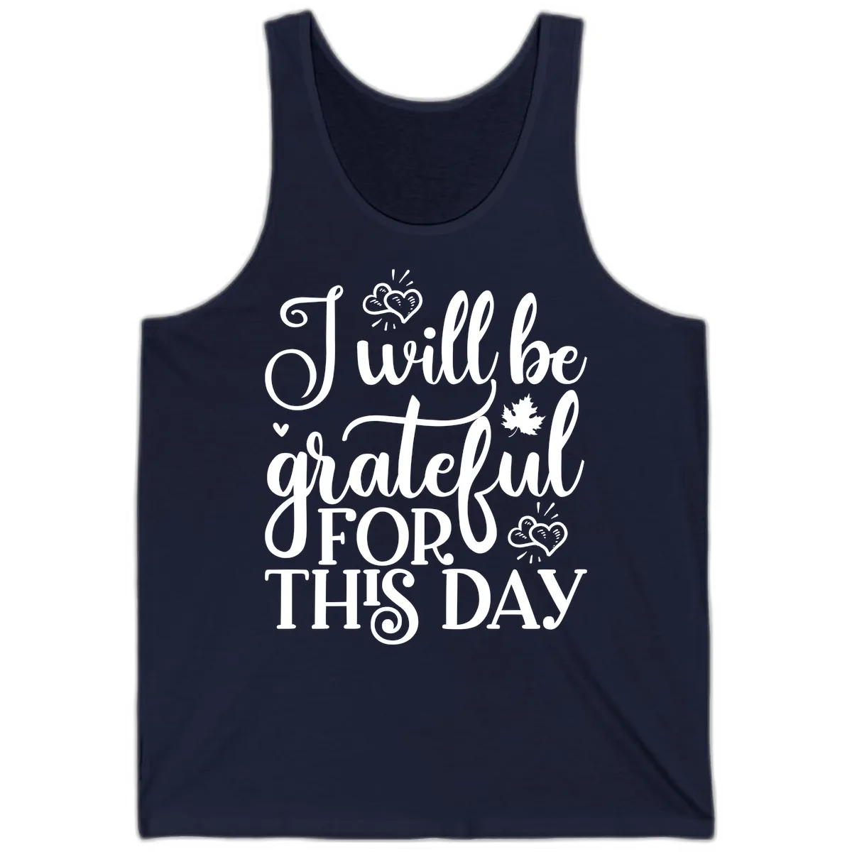 I Will Be Grateful For This Day Tank in Navy