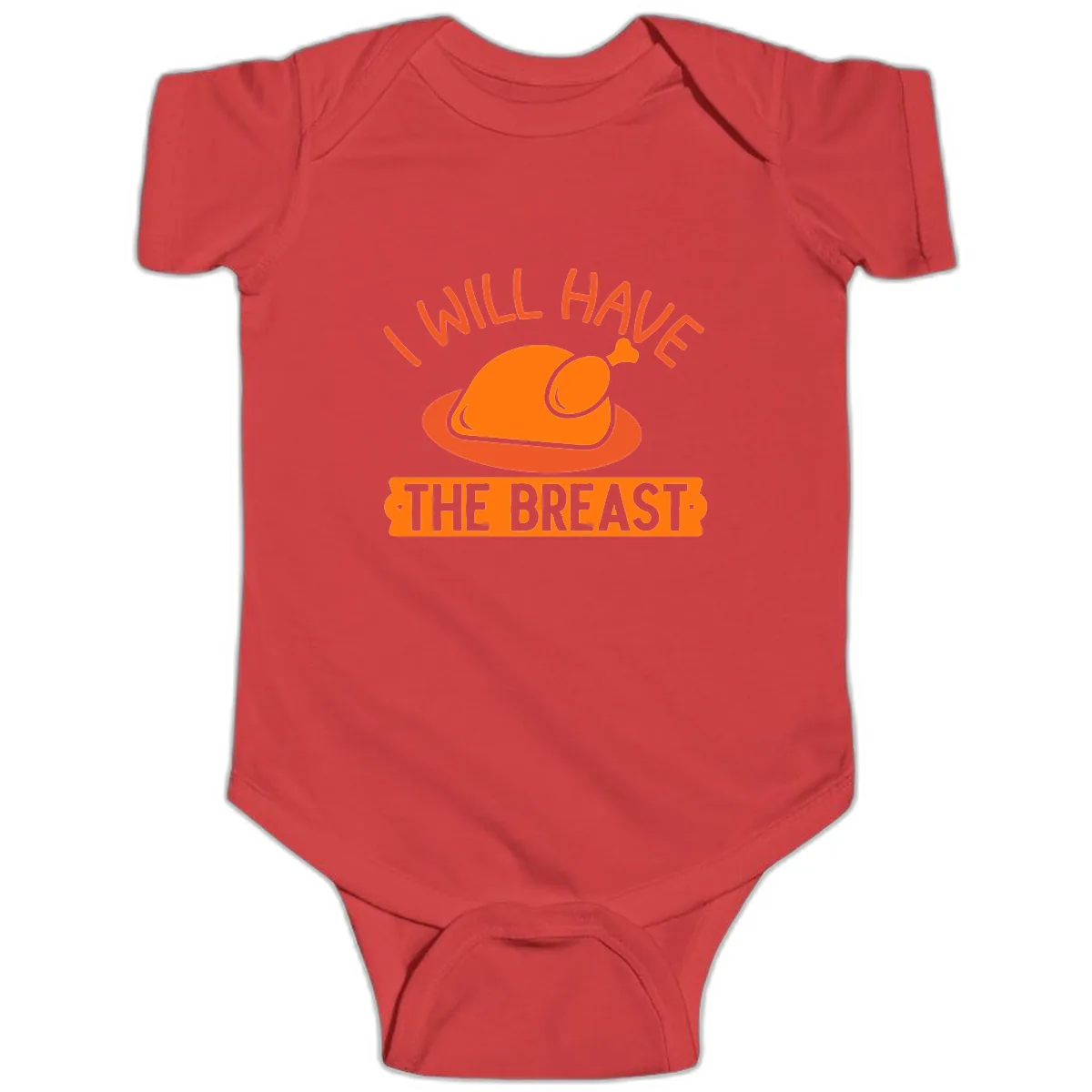 I Will Have The Breast Thanksgiving Turkey Baby Onesie in Red