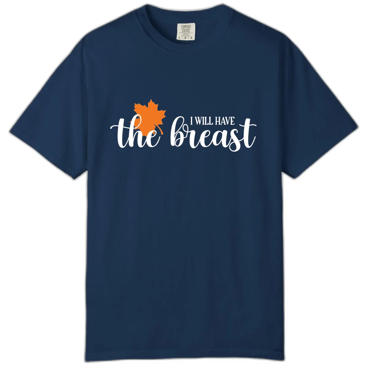 The Breast Fall Maple Leaf Comfort Color in Navy