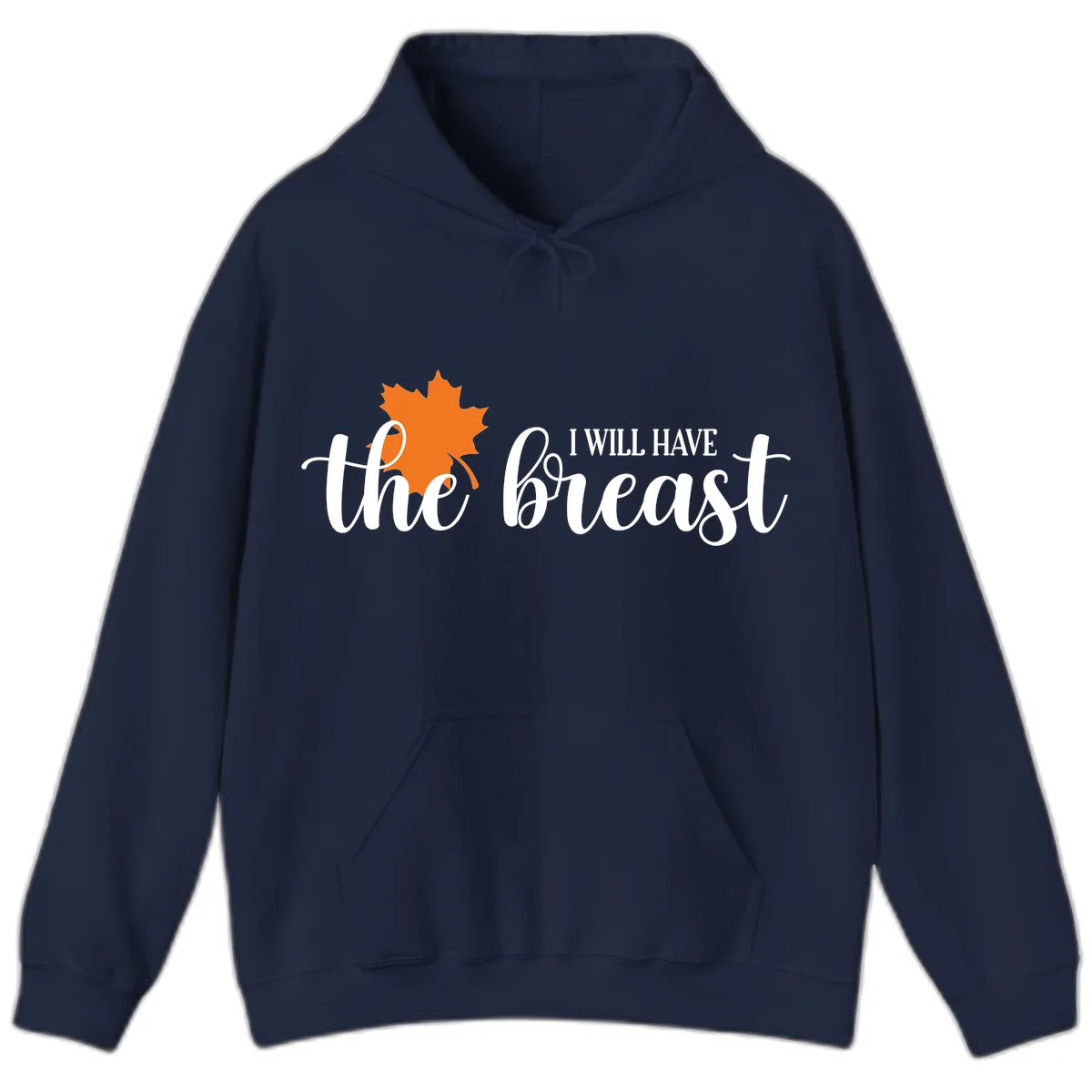 The Breast Fall Maple Leaf Hoodie in Navy