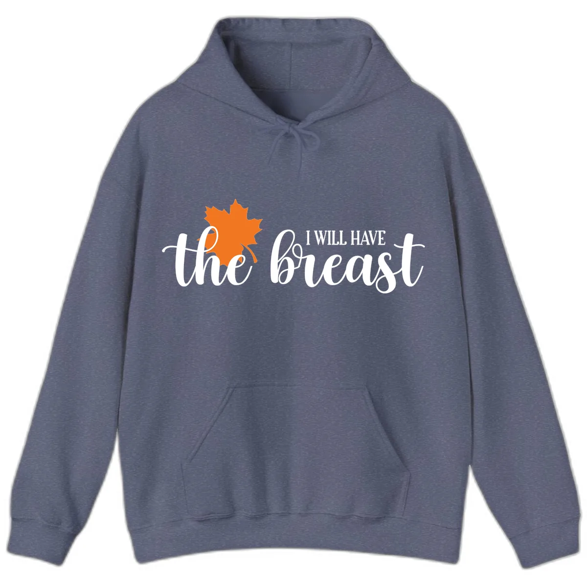 The Breast Fall Maple Leaf Hoodie in Heather Navy