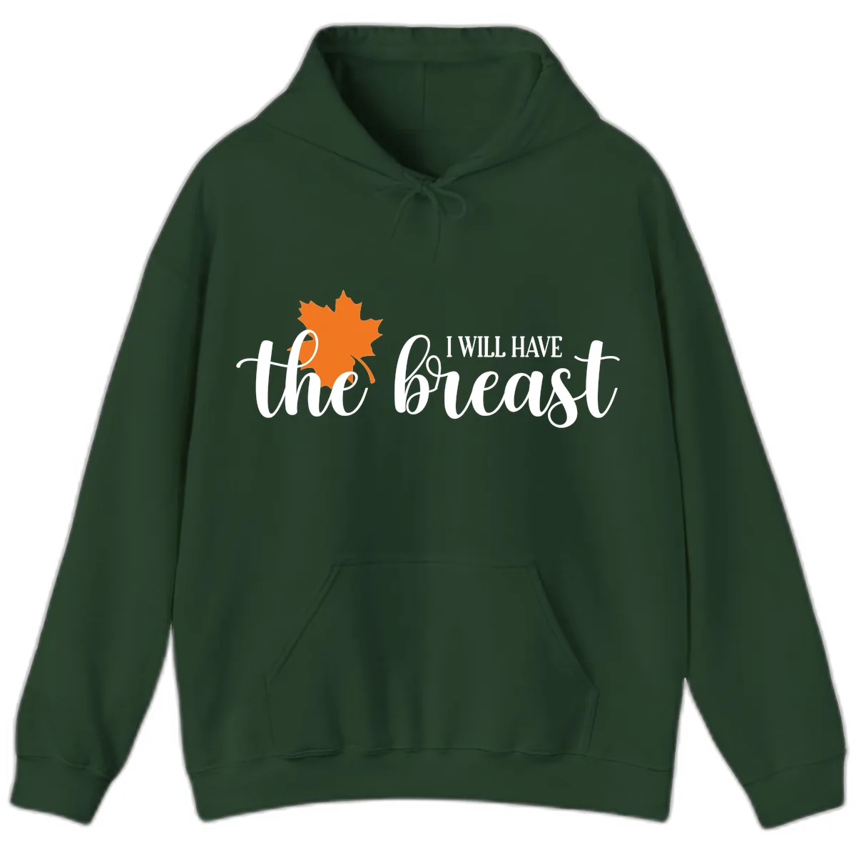 The Breast Fall Maple Leaf Hoodie in Forest Green