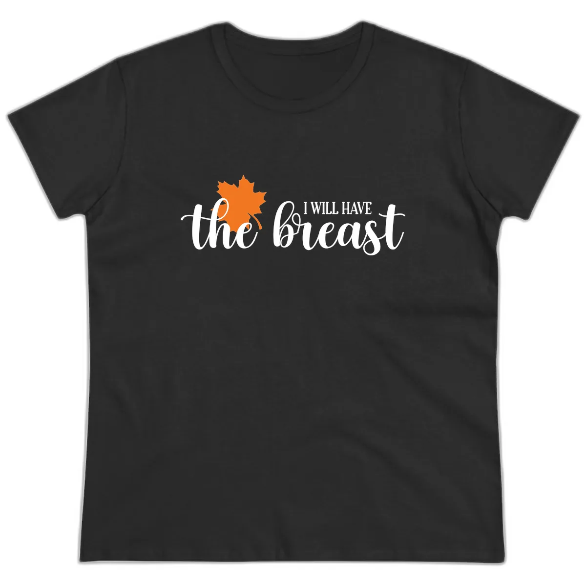 The Breast Fall Maple Leaf Ladies Tee in Black