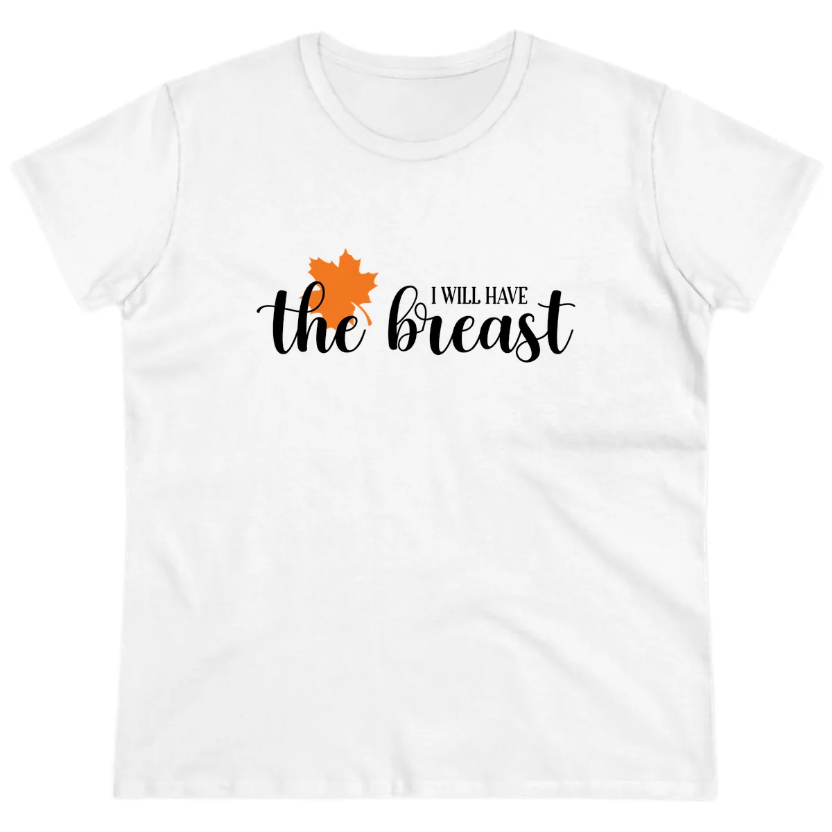 The Breast Fall Maple Leaf Ladies Tee in White