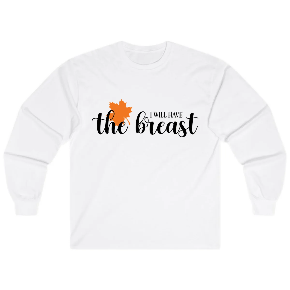 The Breast Fall Maple Leaf Long Sleeve in White