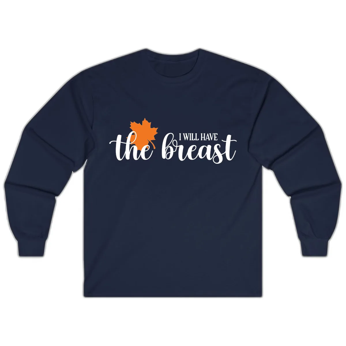 The Breast Fall Maple Leaf Long Sleeve in Navy