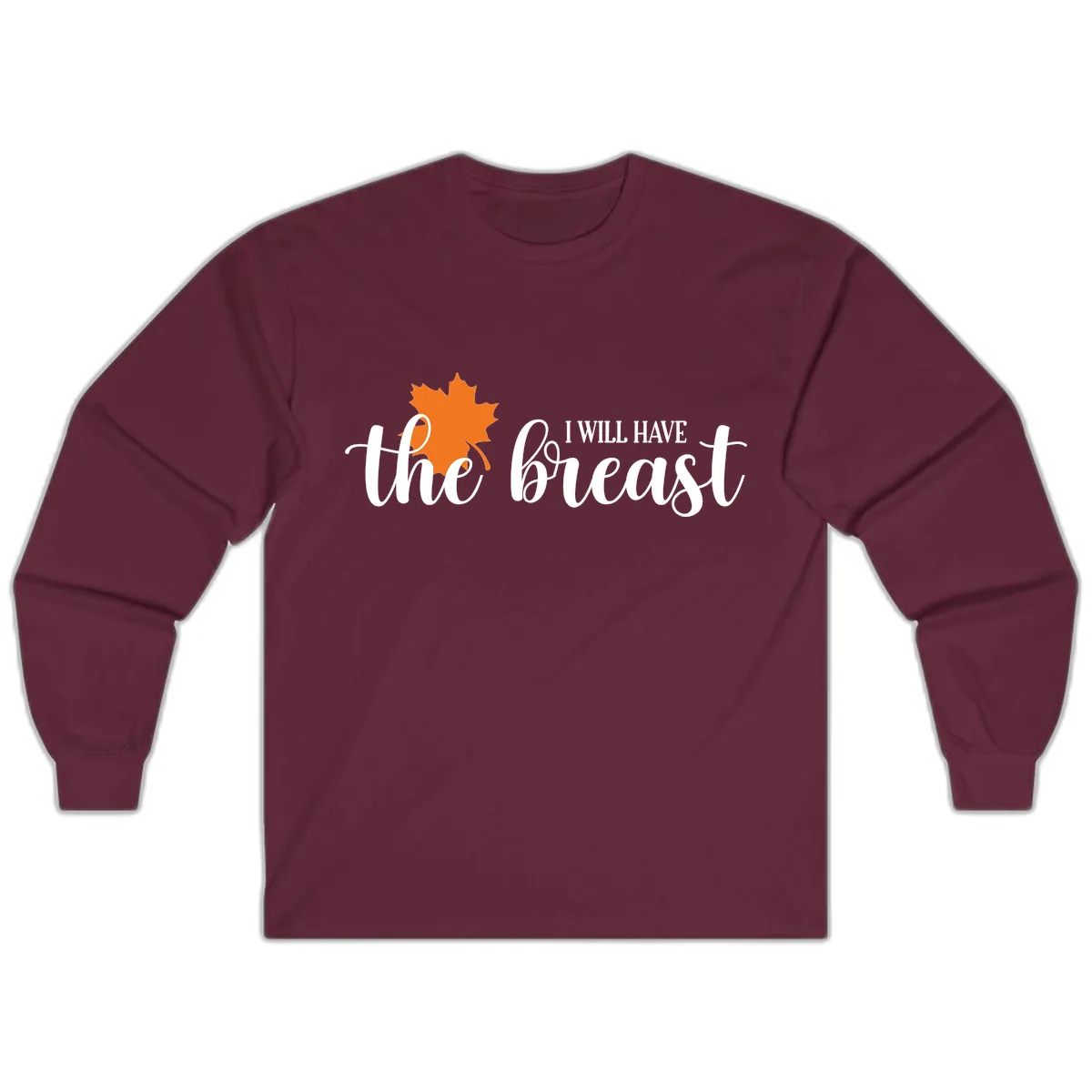 The Breast Fall Maple Leaf Long Sleeve in Maroon
