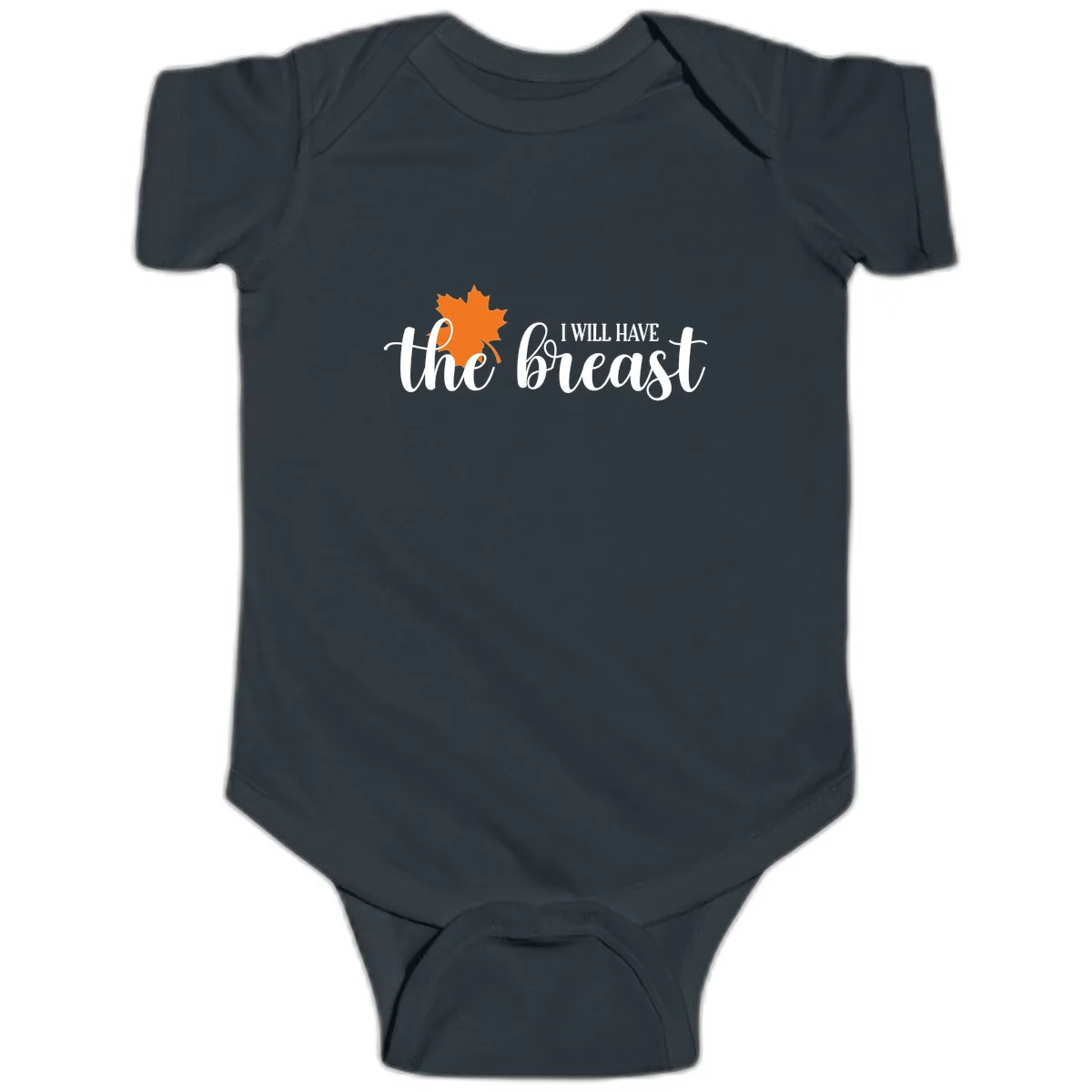 The Breast Fall Maple Leaf Baby Onesie in Black