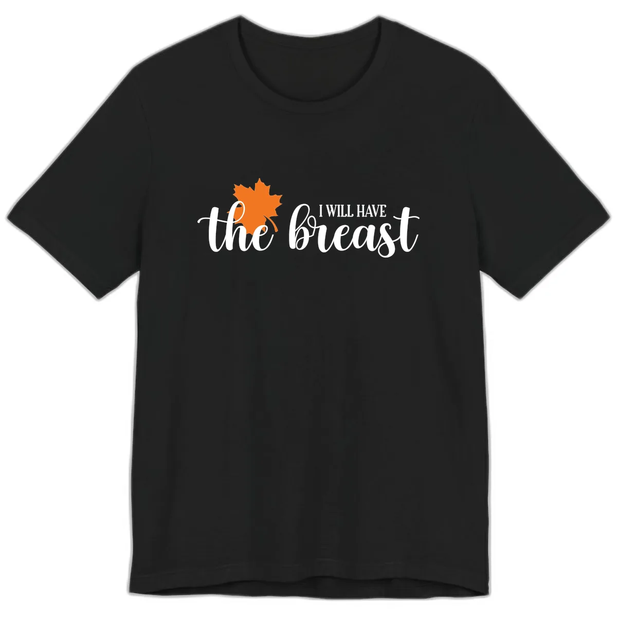 The Breast Fall Maple Leaf Premium T-Shirt in Black