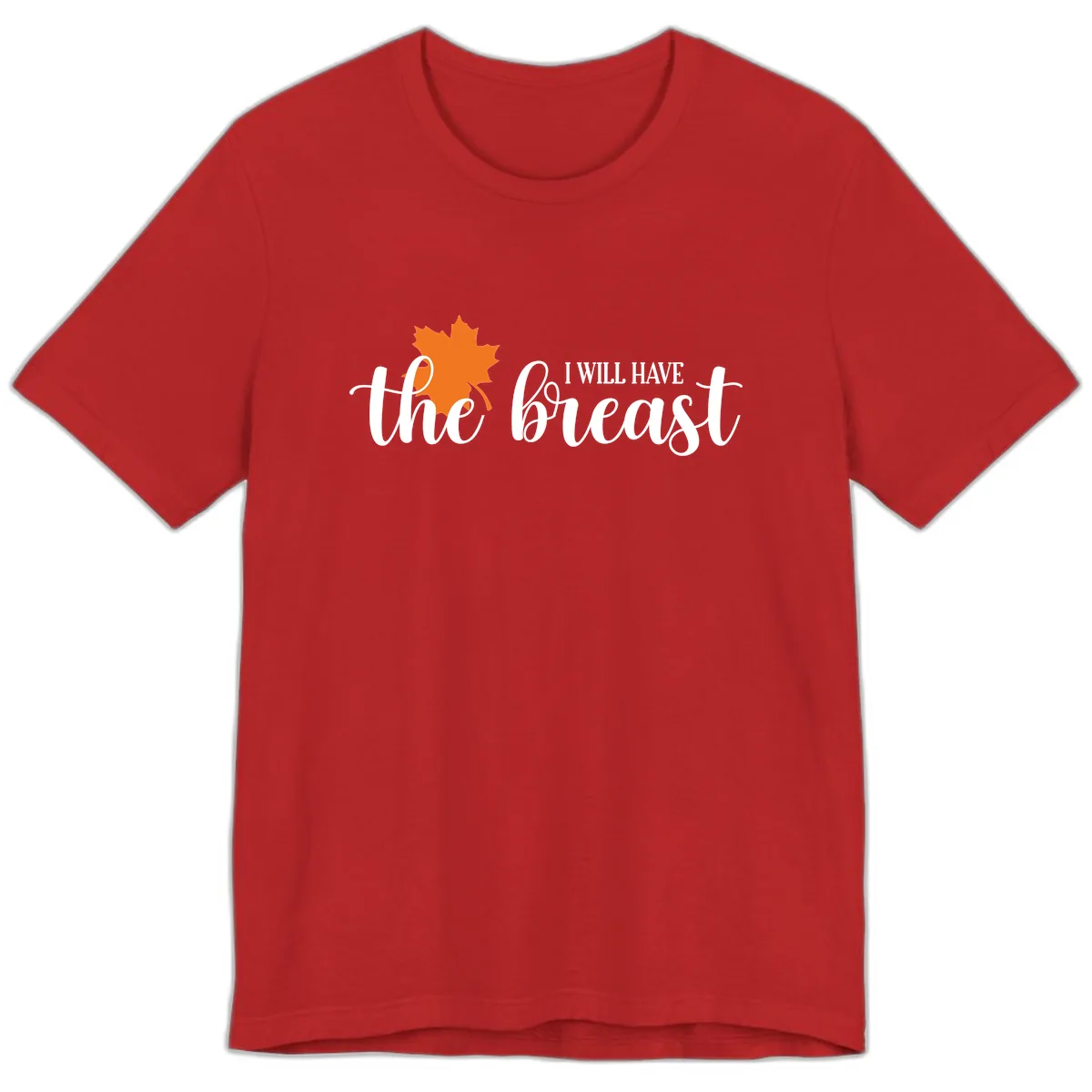 The Breast Fall Maple Leaf Premium T-Shirt in Red