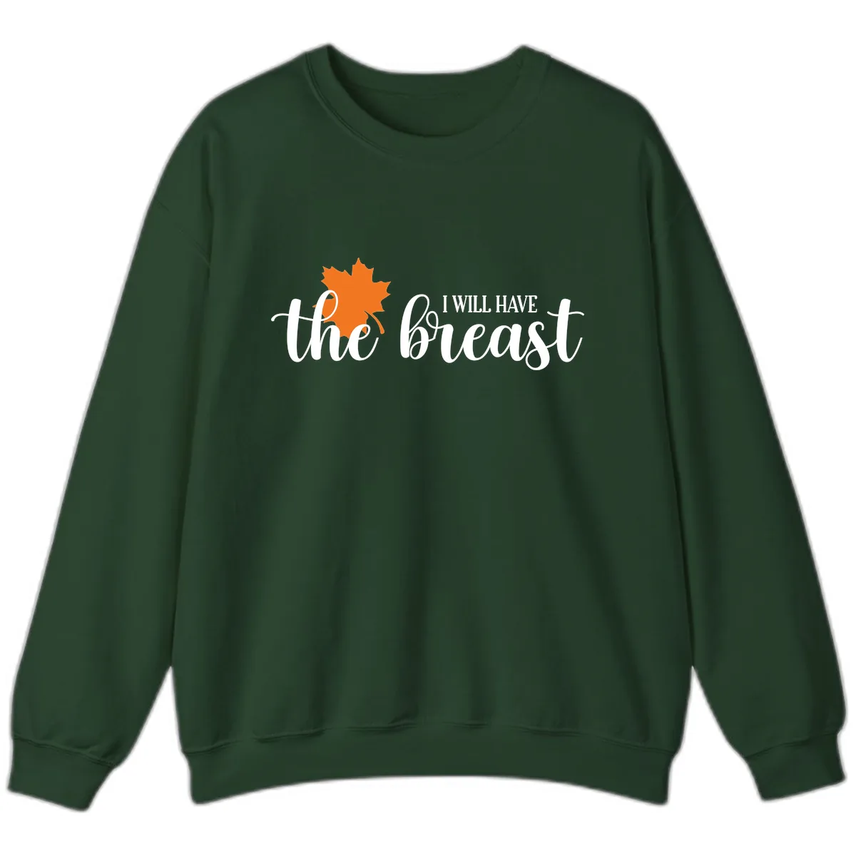 The Breast Fall Maple Leaf Sweatshirt in Forest Green