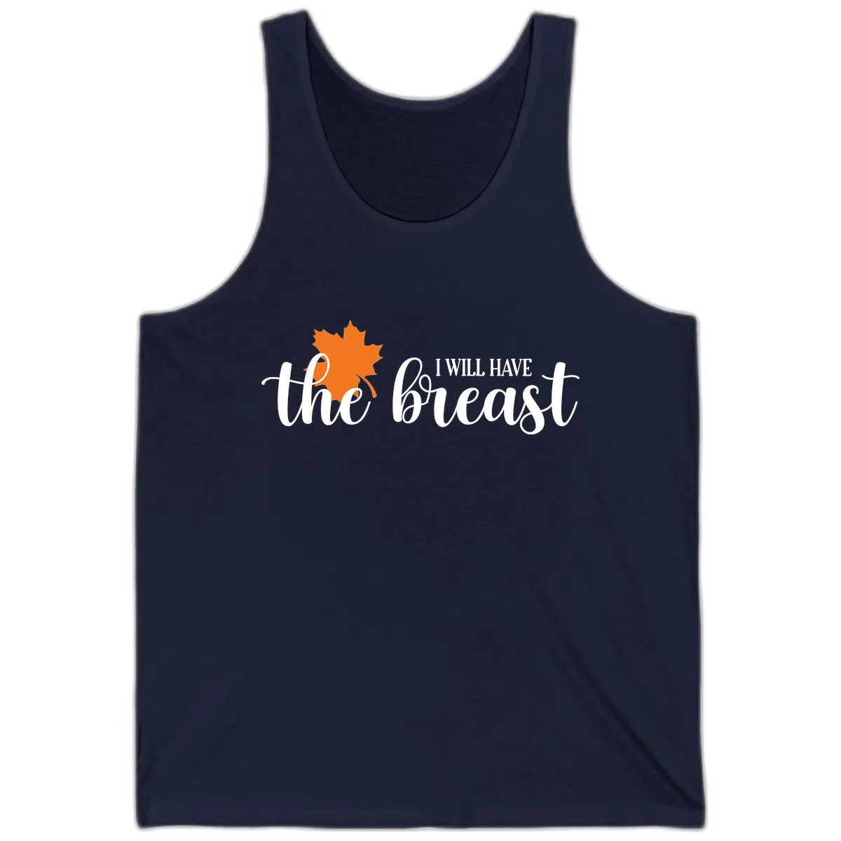 The Breast Fall Maple Leaf Tank in Navy
