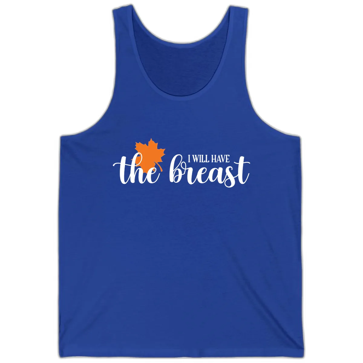 The Breast Fall Maple Leaf Tank in True Royal