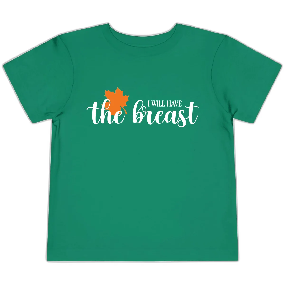 The Breast Fall Maple Leaf Toddler T-Shirt in Kelly