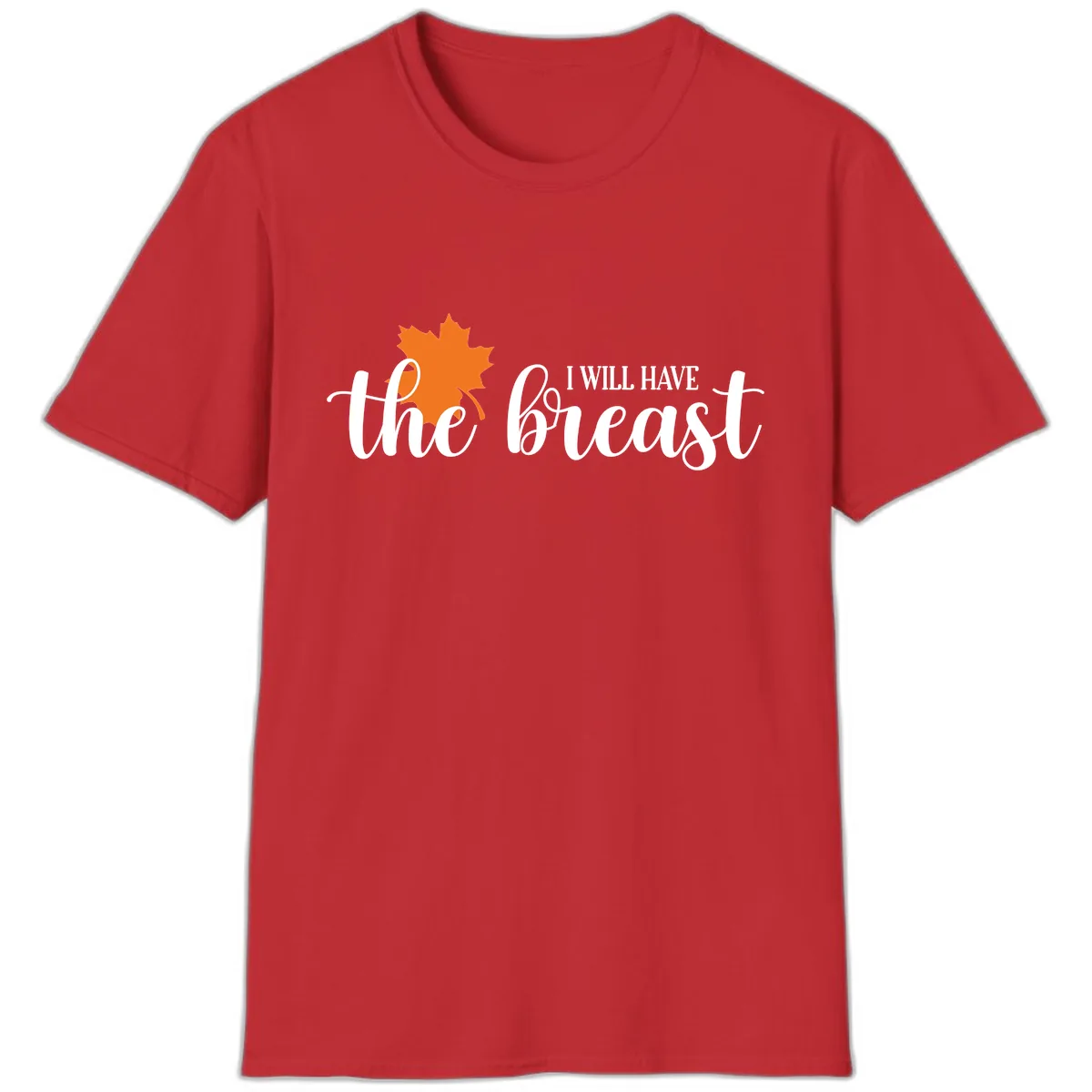 The Breast Fall Maple Leaf T-Shirt in Red