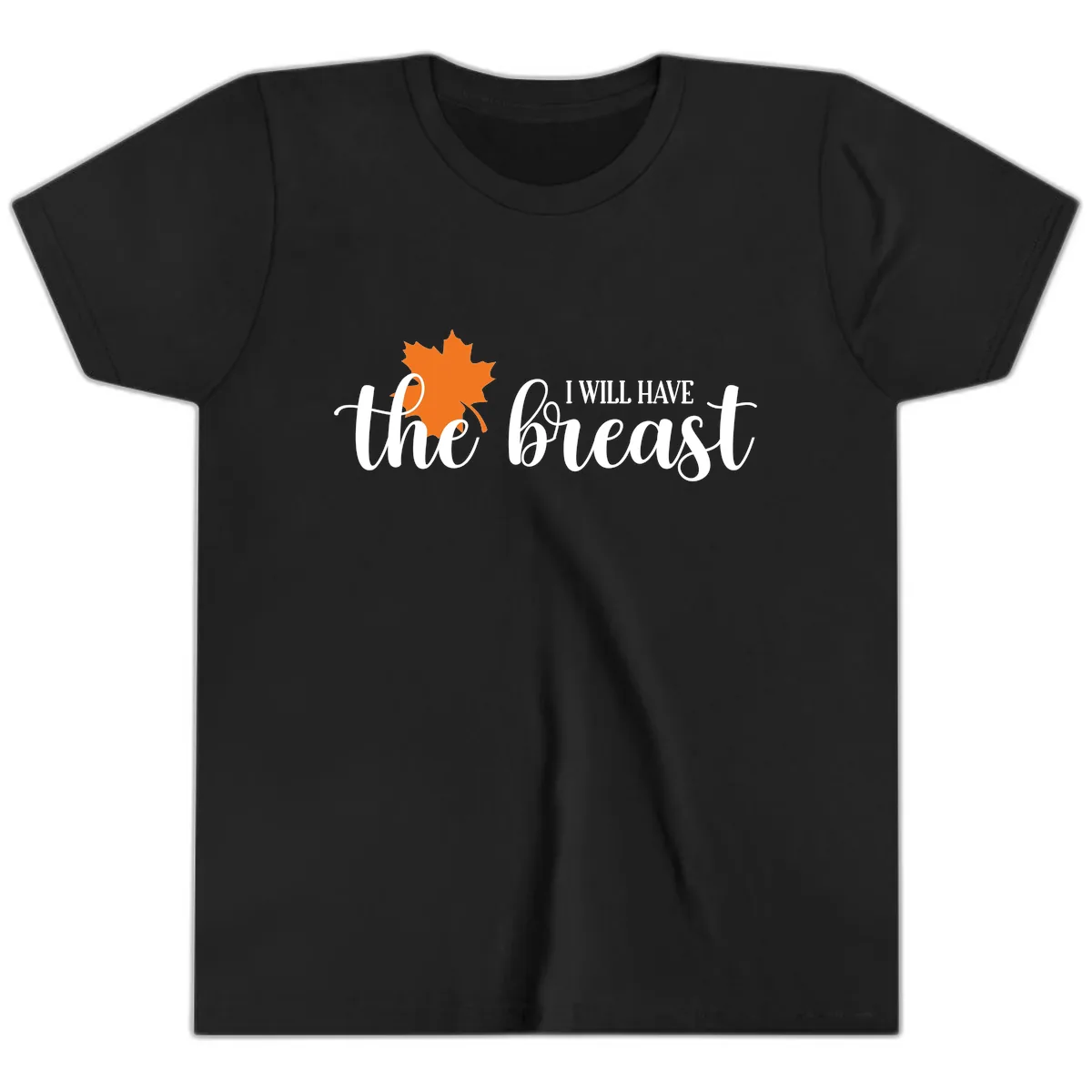 The Breast Fall Maple Leaf Youth T-Shirt in Black