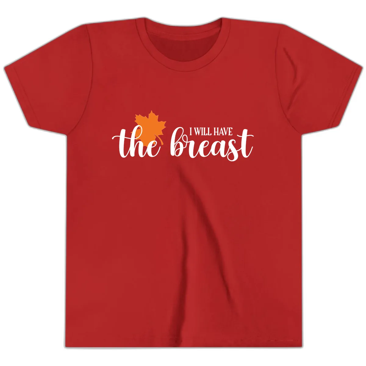 The Breast Fall Maple Leaf Youth T-Shirt in Red