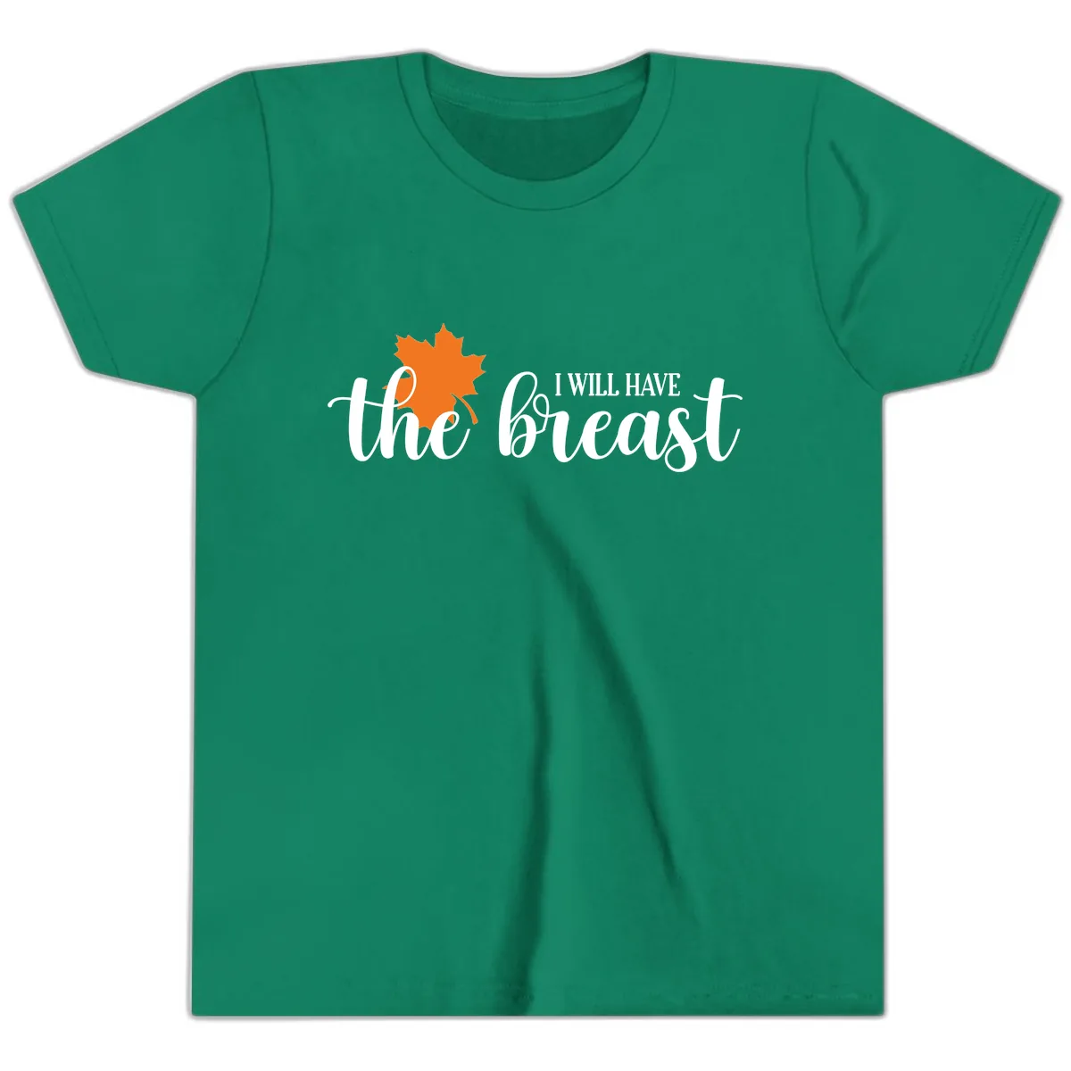 The Breast Fall Maple Leaf Youth T-Shirt in Kelly