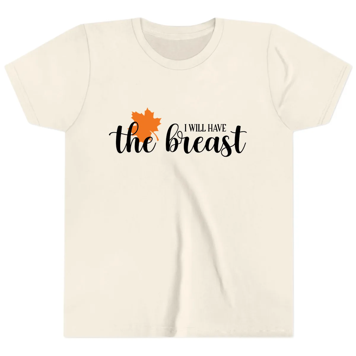 The Breast Fall Maple Leaf Youth T-Shirt in Natural